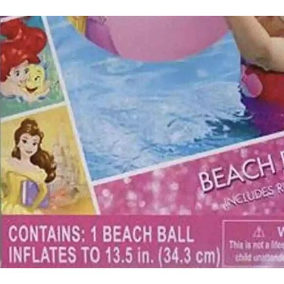Disney Princess Swim Bundle Goggle Beach Ball Age 4+ Pink Purple Swimming Pool - Picture 7 of 8